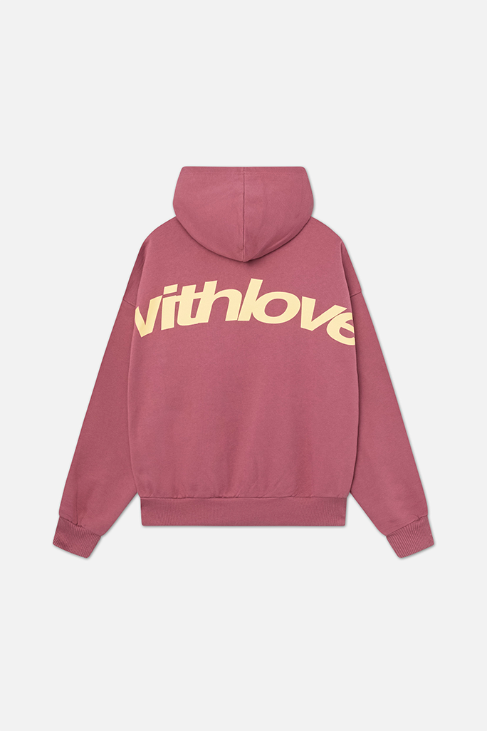"Comfortabele, stijlvolle vrouwenhoodie in blauw, bordeauxroze; symbool van zelfliefde, ontspannen pasvorm, minimalistisch de