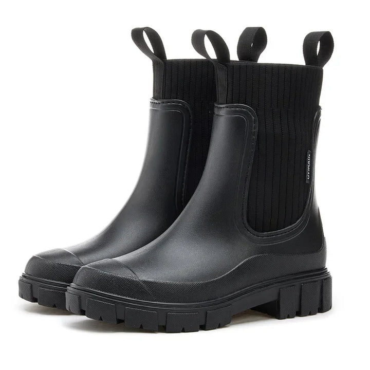 "Waterdichte Chelsea boots voor dames met antislipzool, elastische instap en moderne stijl in bruine tint."