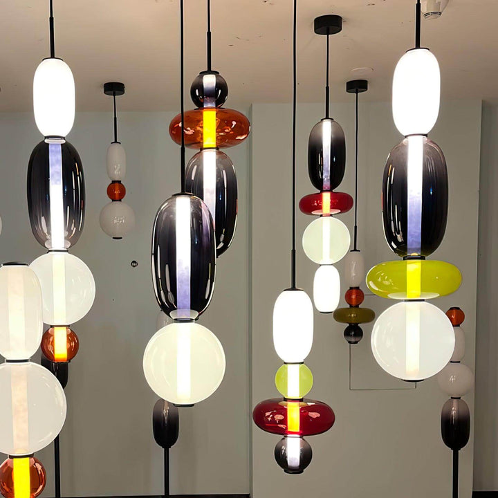 Moderne Hanglamp met Gekleurd Glas