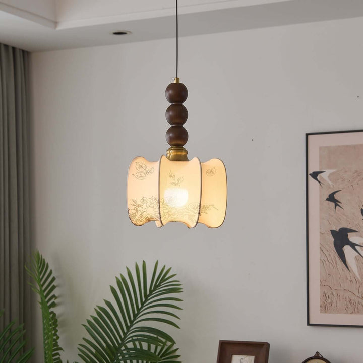 Hanglamp met Glas - Hout & Metaal