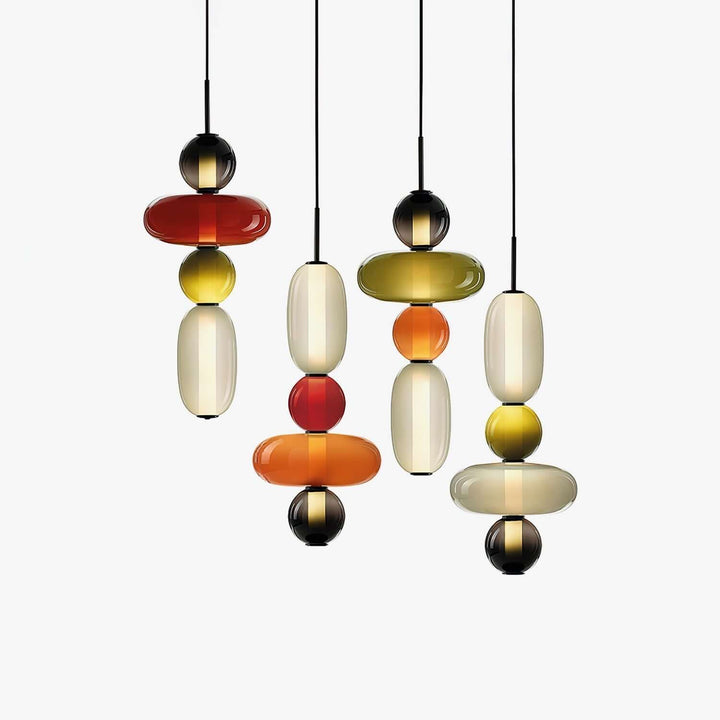 Moderne Hanglamp met Gekleurd Glas