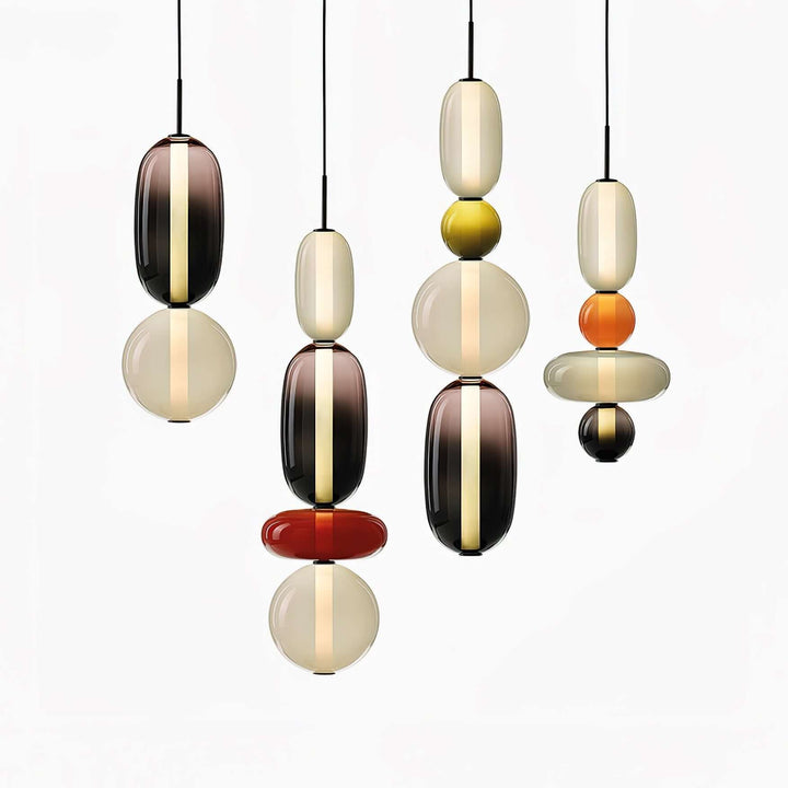 Moderne Hanglamp met Gekleurd Glas
