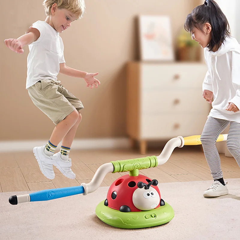 "3-in-1 sport speelgoed touwspring machine, trainingsspeelgoed, kleurrijk ontwerp, automatisering, geschikt voor kinderen"
