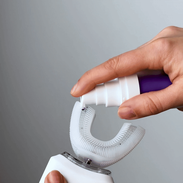 "360Clean Pro elektrische tandenborstel, U-vormig slim design, blauwe borstels met 360° reiniging voor volledige mondverzorgi
