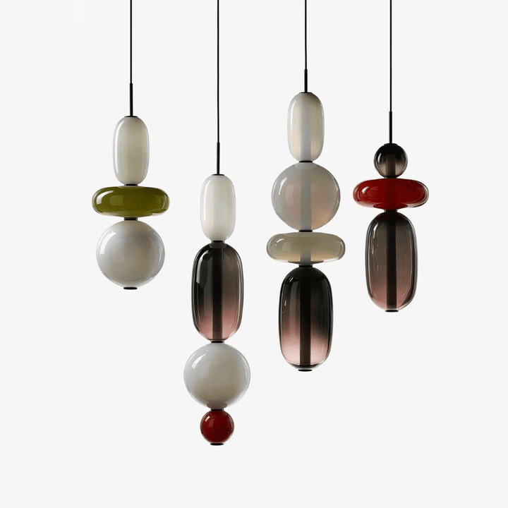 Moderne Hanglamp met Gekleurd Glas