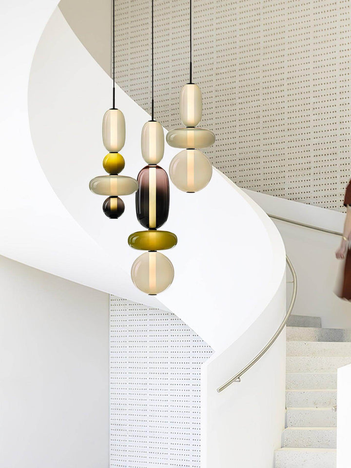 Moderne Hanglamp met Gekleurd Glas