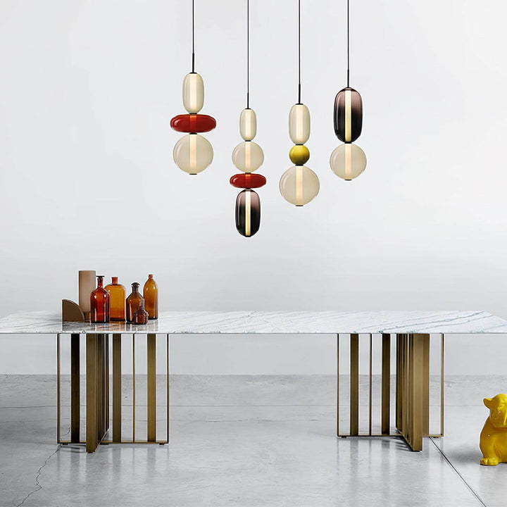 Moderne Hanglamp met Gekleurd Glas
