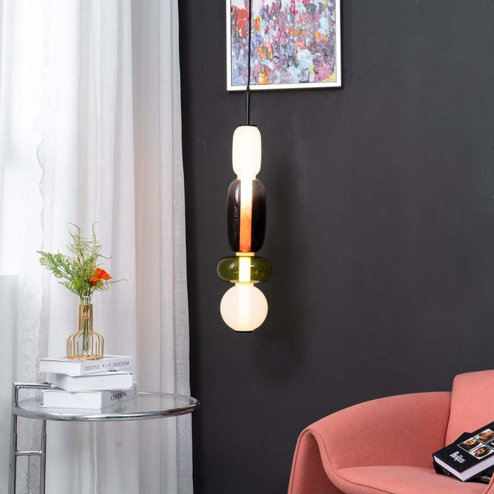 Moderne Hanglamp met Gekleurd Glas