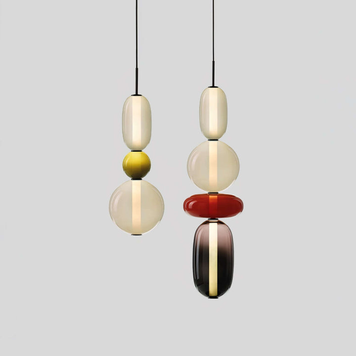 Moderne Hanglamp met Gekleurd Glas