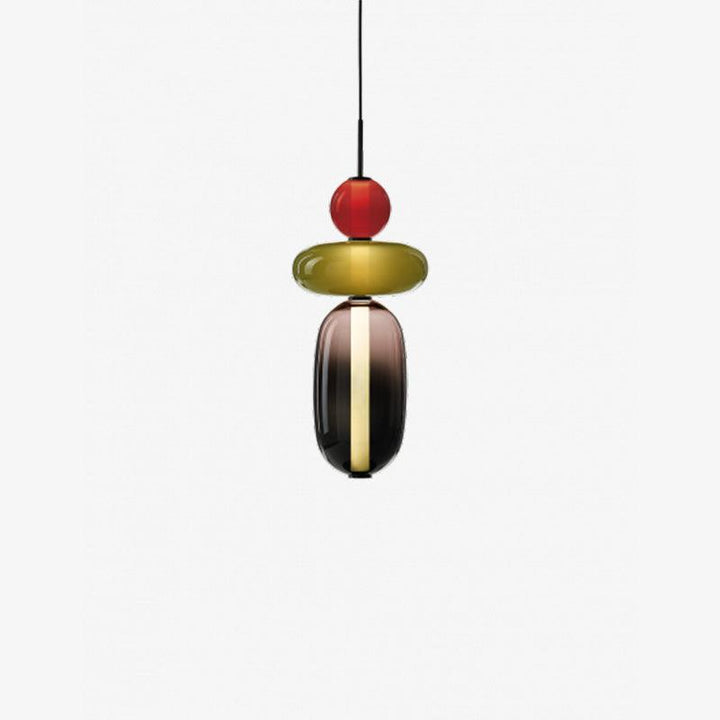 Moderne Hanglamp met Gekleurd Glas