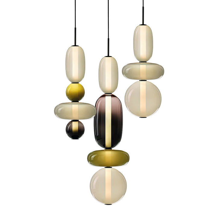 Moderne Hanglamp met Gekleurd Glas