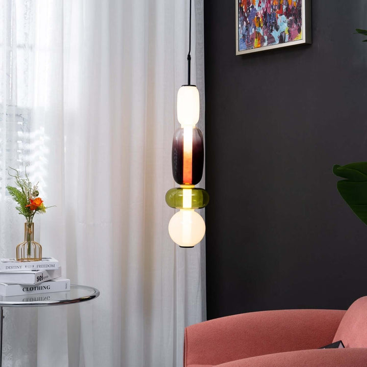 Moderne Hanglamp met Gekleurd Glas