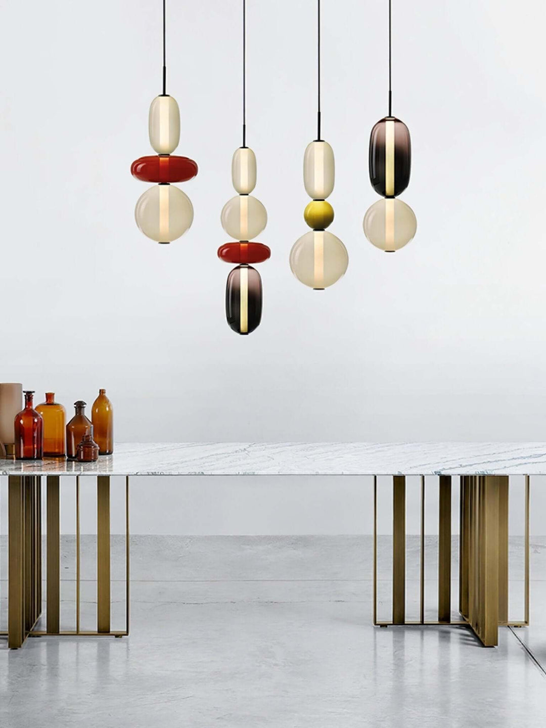 Moderne Hanglamp met Gekleurd Glas