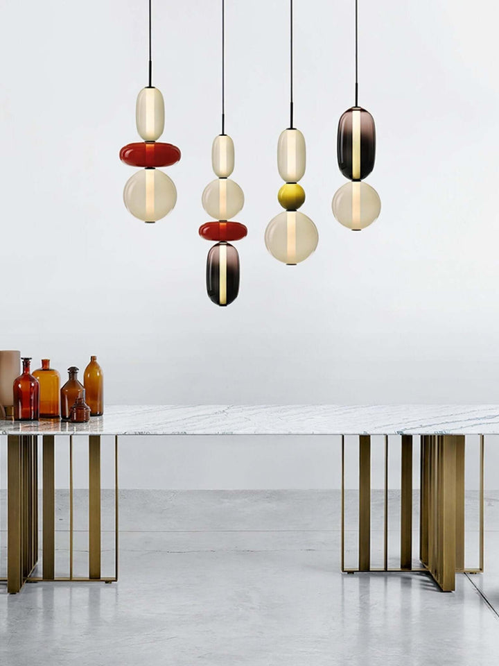 Moderne Hanglamp met Gekleurd Glas