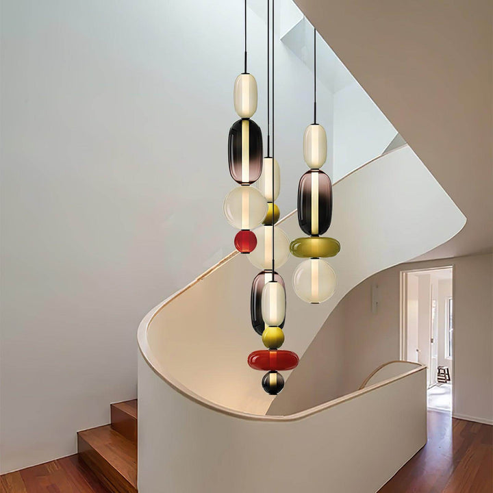 Moderne Hanglamp met Gekleurd Glas