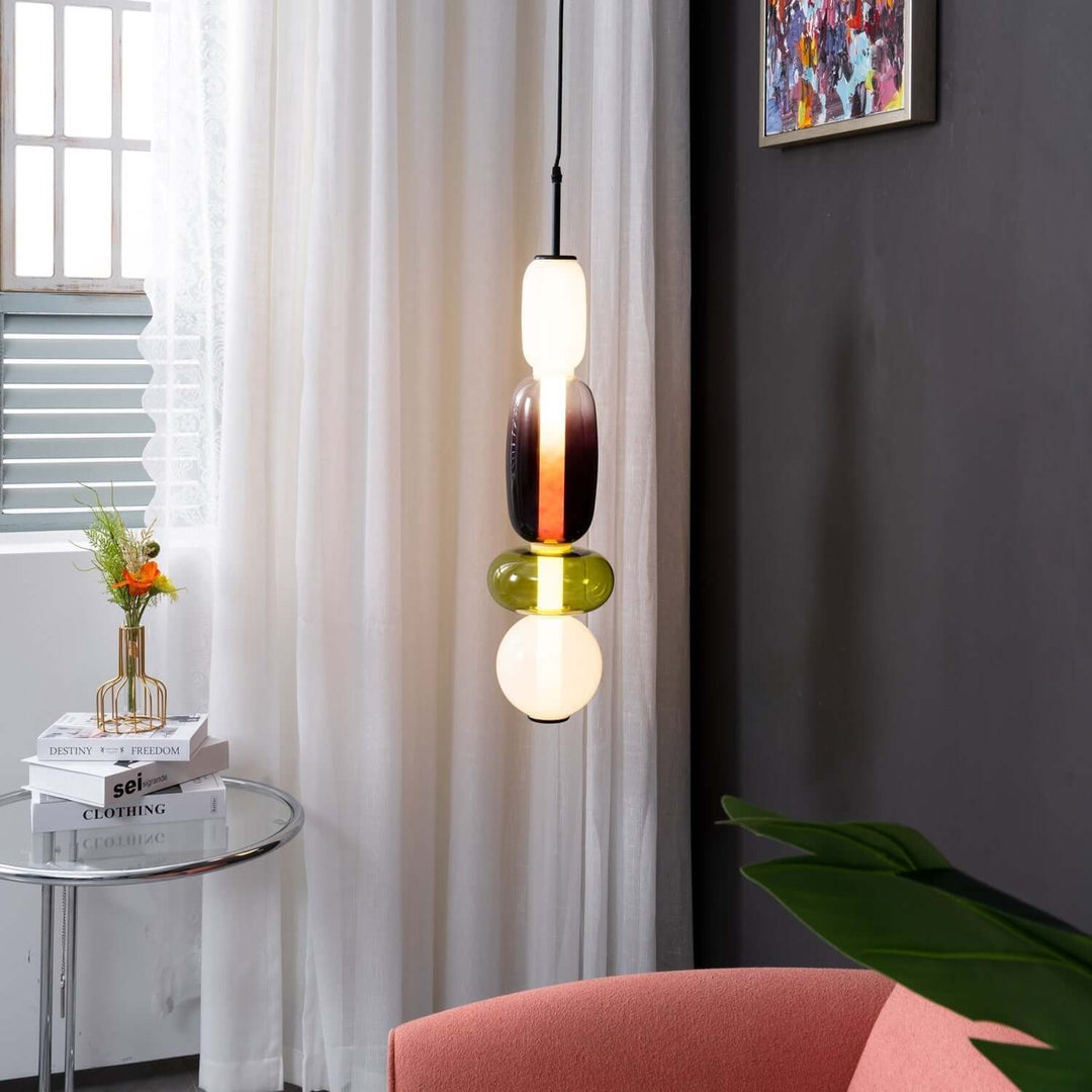 Moderne Hanglamp met Gekleurd Glas