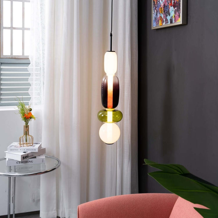 Moderne Hanglamp met Gekleurd Glas