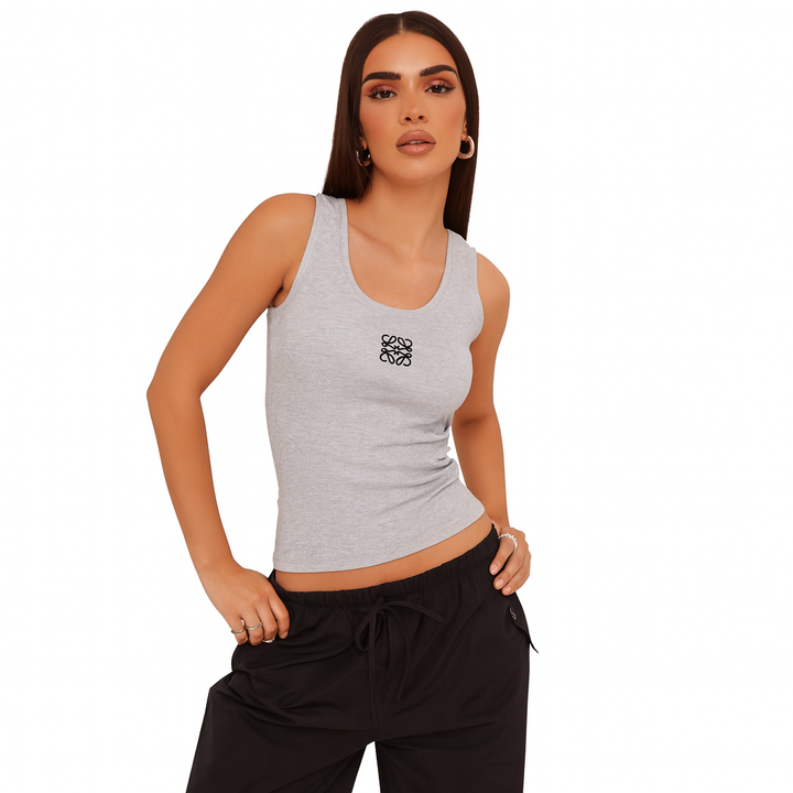 Tanktop - Zijdeachtig Katoen - Minimalistisch Design - Zomer