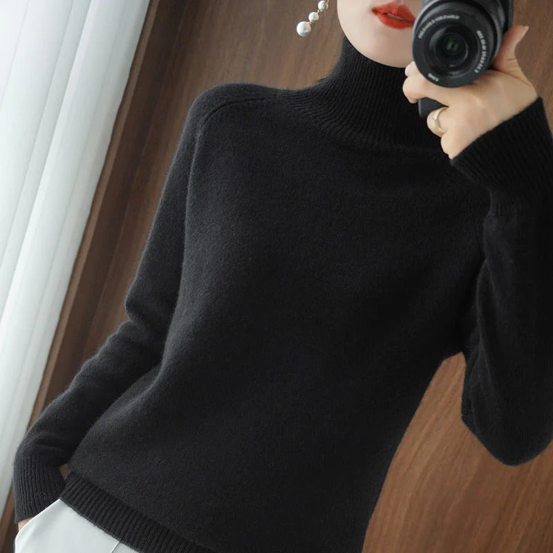 Amelie kasjmier coltrui dames, zacht en luxe, tijdloos ontwerp, diverse kleuren, elegant en warm voor stijlbewuste vrouwen.