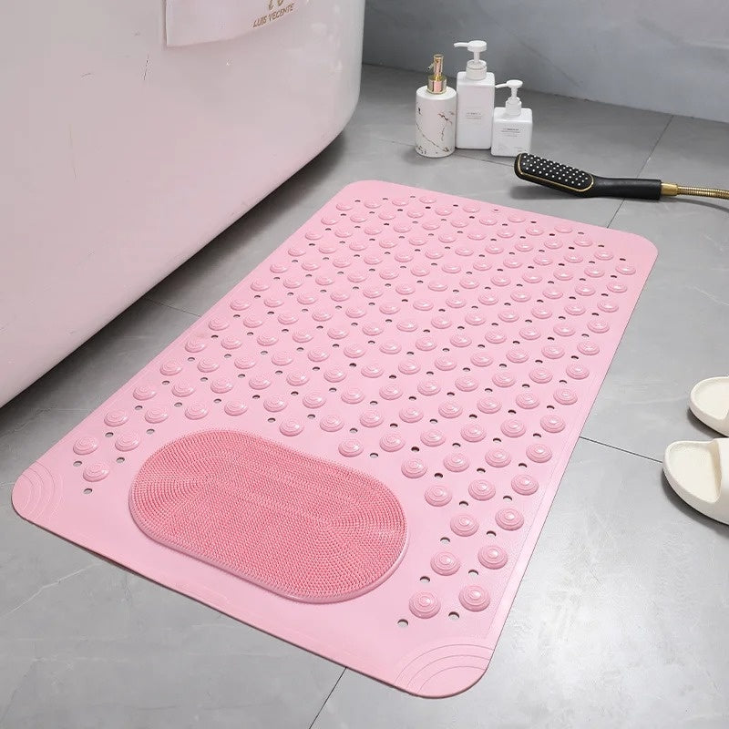 "Antislip douchemat met voetenscrub, biedt veiligheid en comfort, grijs, PVC, ideaal voor elke badkamerstijl en doucheroutine