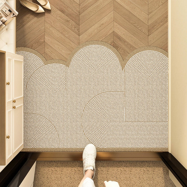 "Antislip en wasbare deurmat CleanStep voor entree, beige met PVC textuur, comfort en functionaliteit voor binnen en buiten"