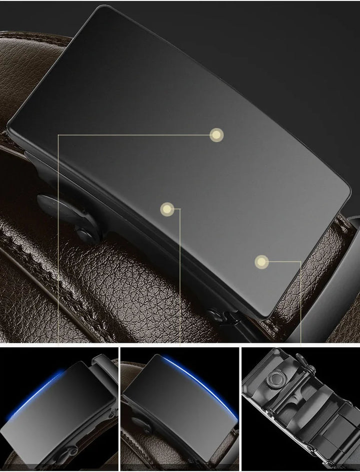 "Automatische riem van PU leer met verstelbare metalen gesp, elegant en stijlvol voor business en casual outfits."