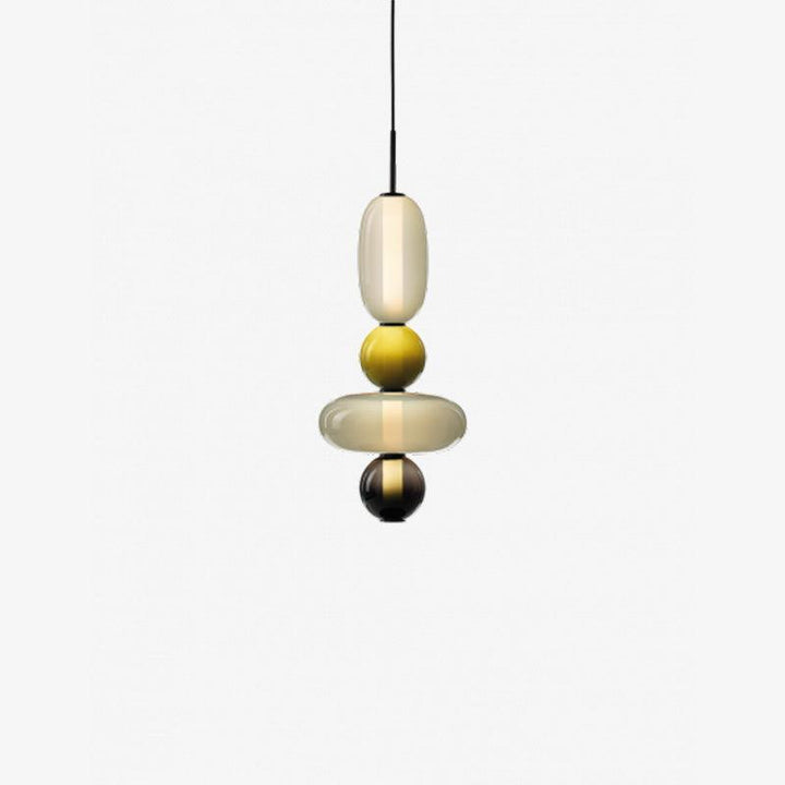 Moderne Hanglamp met Gekleurd Glas