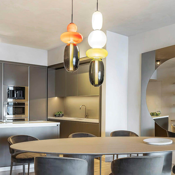 Moderne Hanglamp met Gekleurd Glas