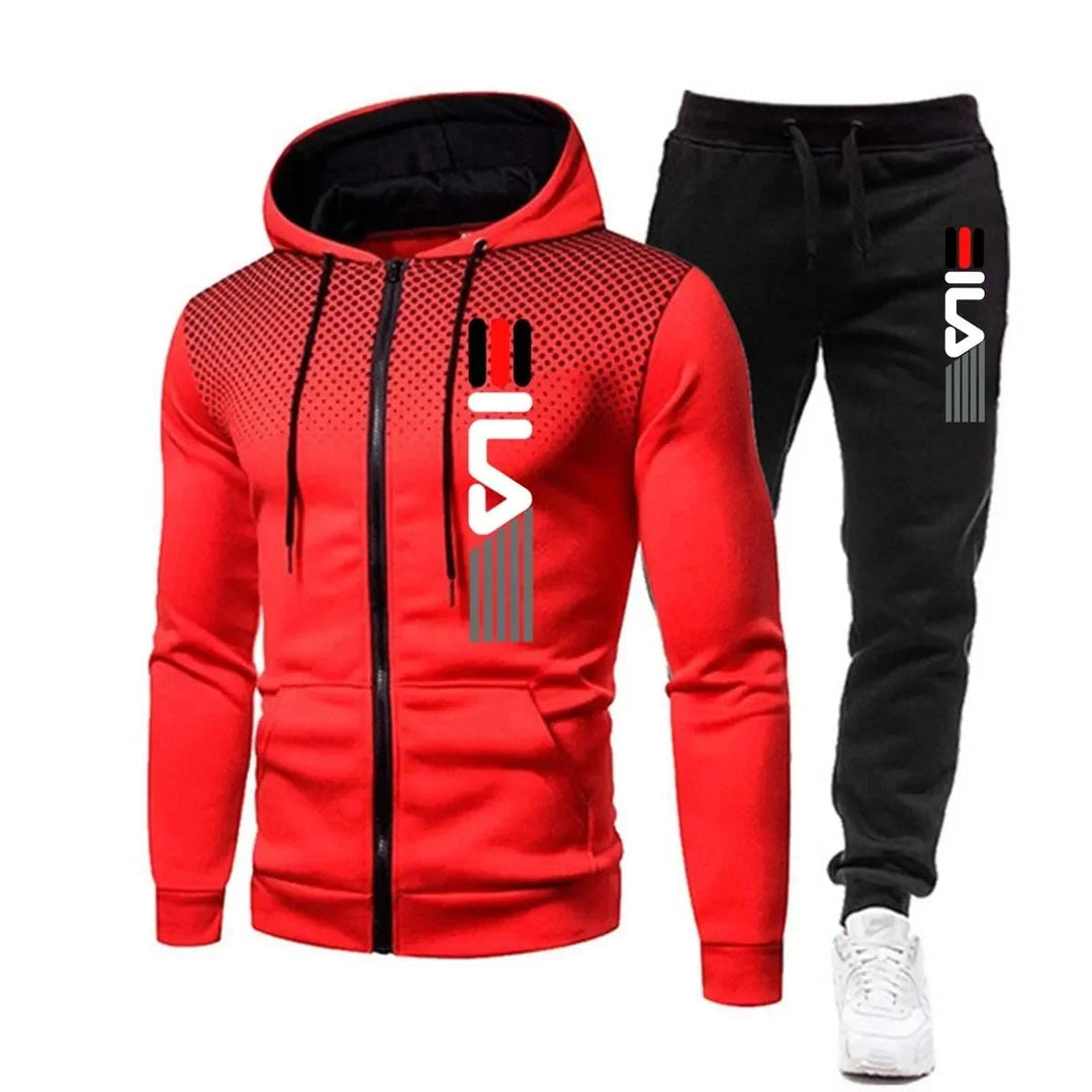 "Blauw wintertrainingspak voor heren met comfortabele pasvorm en koudebestendig ontwerp, ideaal voor sportieve activiteiten."