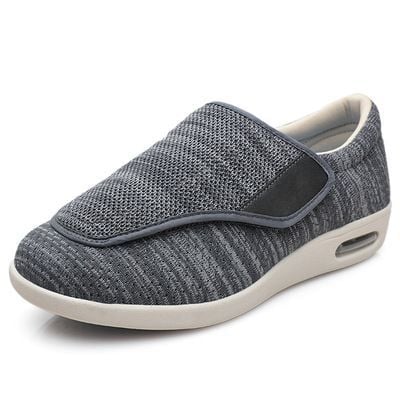 "Brede diabetesschoenen voor dames, ademend en comfortabel, met klittenbandsluiting en anti-slipzool voor gevoelige voeten."