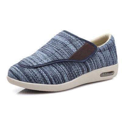 "Brede diabetesschoenen voor dames, ademend en comfortabel, met klittenbandsluiting en anti-slipzool voor gevoelige voeten."