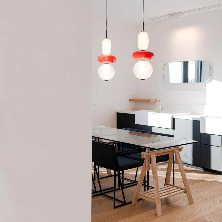 Moderne Hanglamp met Gekleurd Glas