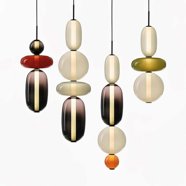 Moderne Hanglamp met Gekleurd Glas