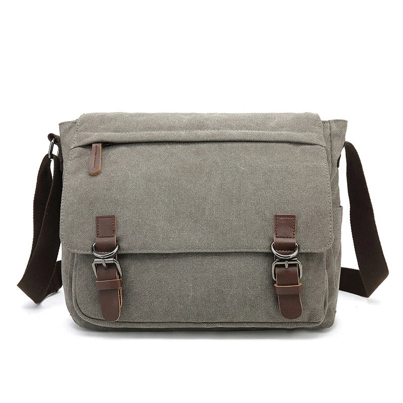 "Carlos schoudertas heren, duurzaam canvas, stijlvol ontwerp, verstelbare riem, ruime opbergvakken, unisex tas."