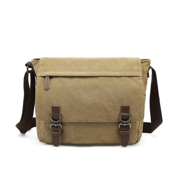 "Carlos schoudertas heren, duurzaam canvas, stijlvol ontwerp, verstelbare riem, ruime opbergvakken, unisex tas."