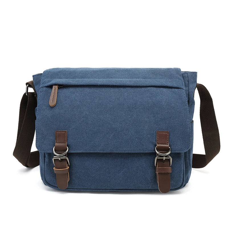"Carlos schoudertas heren, duurzaam canvas, stijlvol ontwerp, verstelbare riem, ruime opbergvakken, unisex tas."