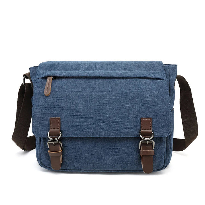 "Carlos schoudertas heren, duurzaam canvas, stijlvol ontwerp, verstelbare riem, ruime opbergvakken, unisex tas."