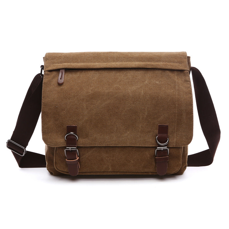 "Carlos schoudertas heren, duurzaam canvas, stijlvol ontwerp, verstelbare riem, ruime opbergvakken, unisex tas."