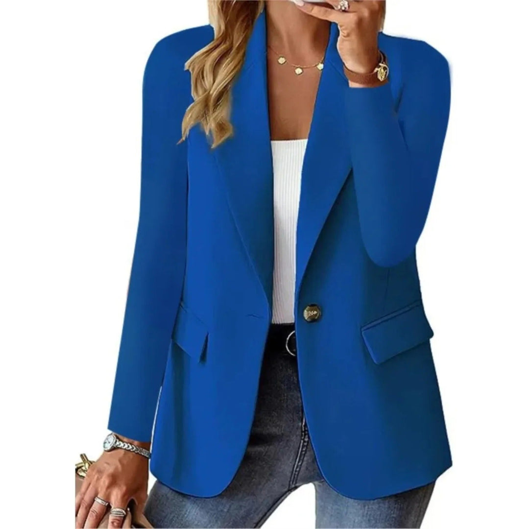 Chique damesblazer met lange mouwen, stijlvolle uitstraling en zak met gesp, ideaal voor elke modieuze gelegenheid.