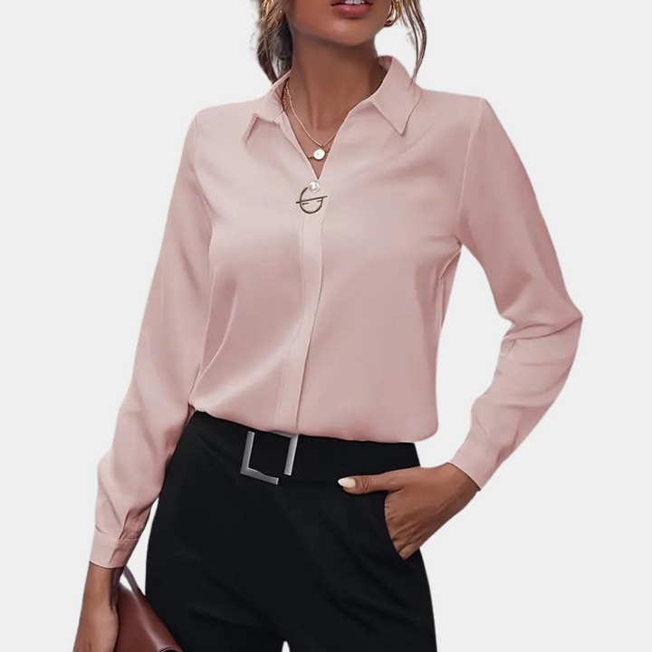 Chique damesblouse van luchtig chiffon, effen kleuren. Tijdloos en veelzijdig design, geschikt voor elke gelegenheid.