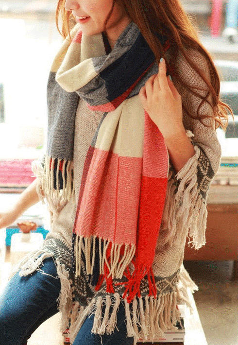 "Coleen kasjmier sjaal met ruitenpatroon in beige, 180x50 cm, modieuze en warme winteraccessoire voor dames."