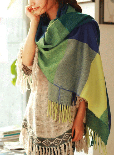 "Coleen kasjmier sjaal met ruitenpatroon in beige, 180x50 cm, modieuze en warme winteraccessoire voor dames."