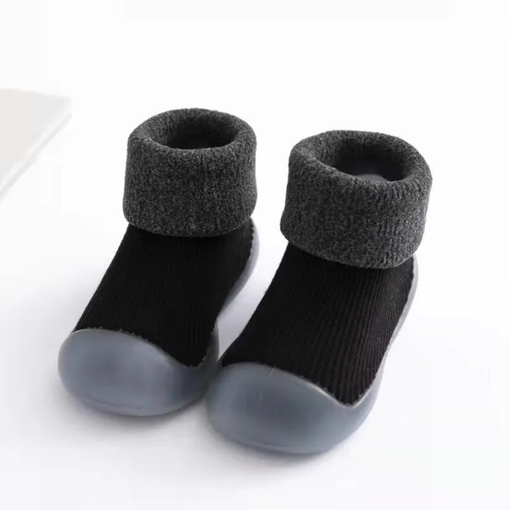 "Comfortabele blauwe peuter sokschoenen met anti-slip zool, warm en eenvoudig aan te trekken, geschikt voor binnen en buiten.
