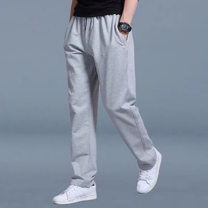 Comfortabele heren joggingbroek, zacht katoen, stijlvol design, wijde pijpen, elastische taille, verkrijgbaar in diverse kleu