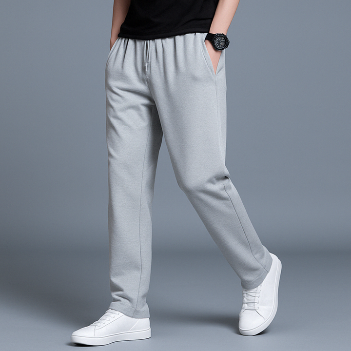 Comfortabele heren joggingbroek, zacht katoen, stijlvol design, wijde pijpen, elastische taille, verkrijgbaar in diverse kleu
