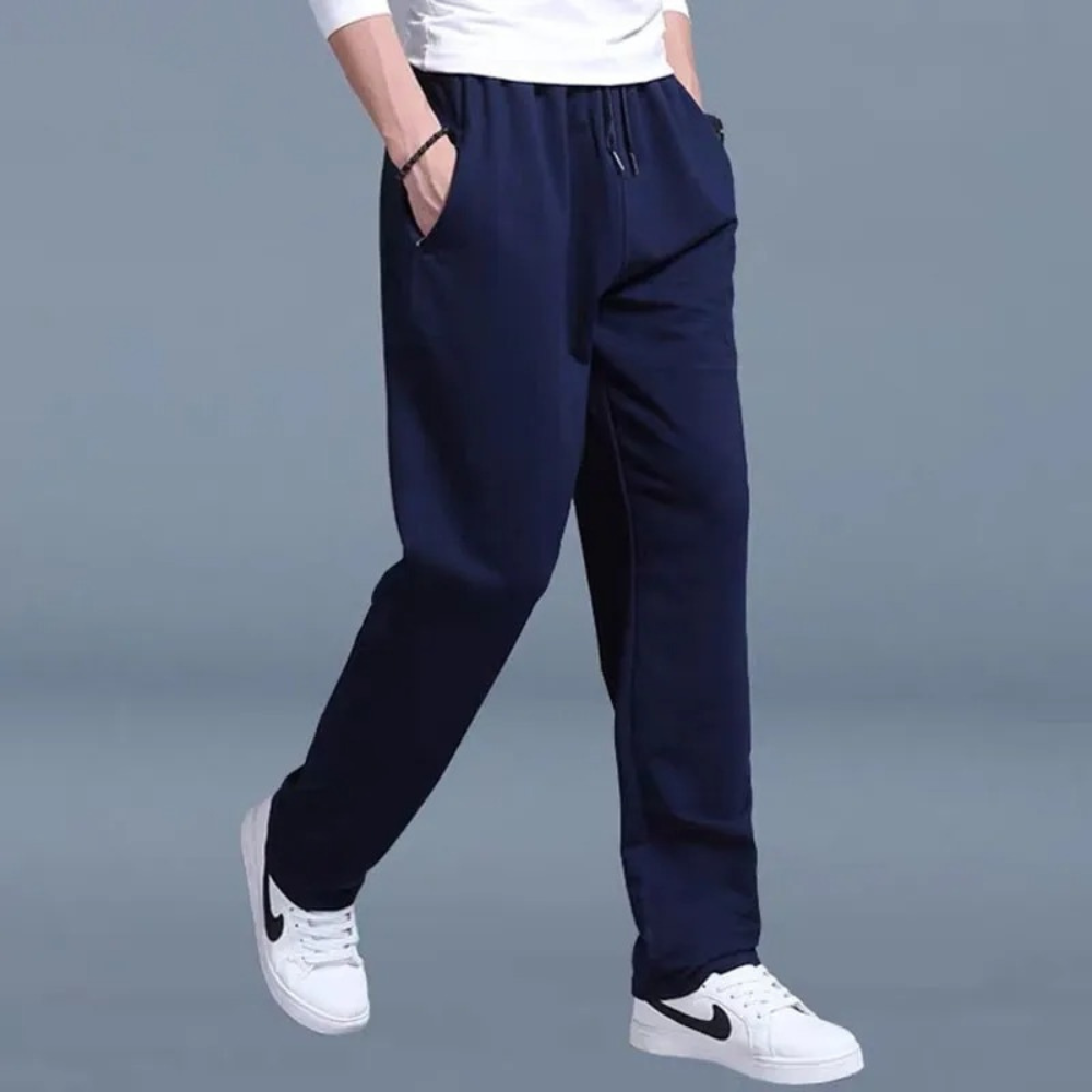 Comfortabele heren joggingbroek, zacht katoen, stijlvol design, wijde pijpen, elastische taille, verkrijgbaar in diverse kleu