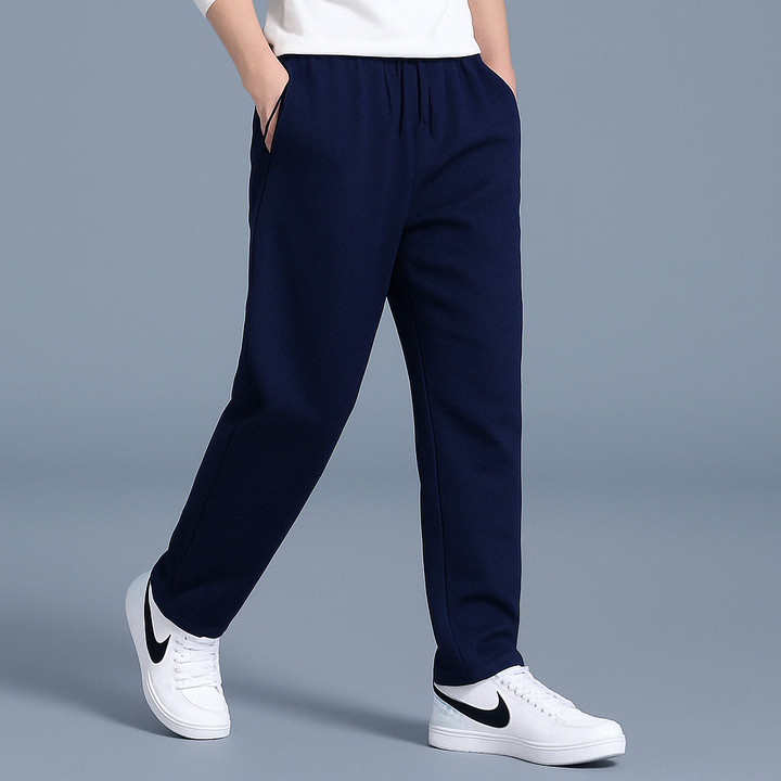 Comfortabele heren joggingbroek, zacht katoen, stijlvol design, wijde pijpen, elastische taille, verkrijgbaar in diverse kleu