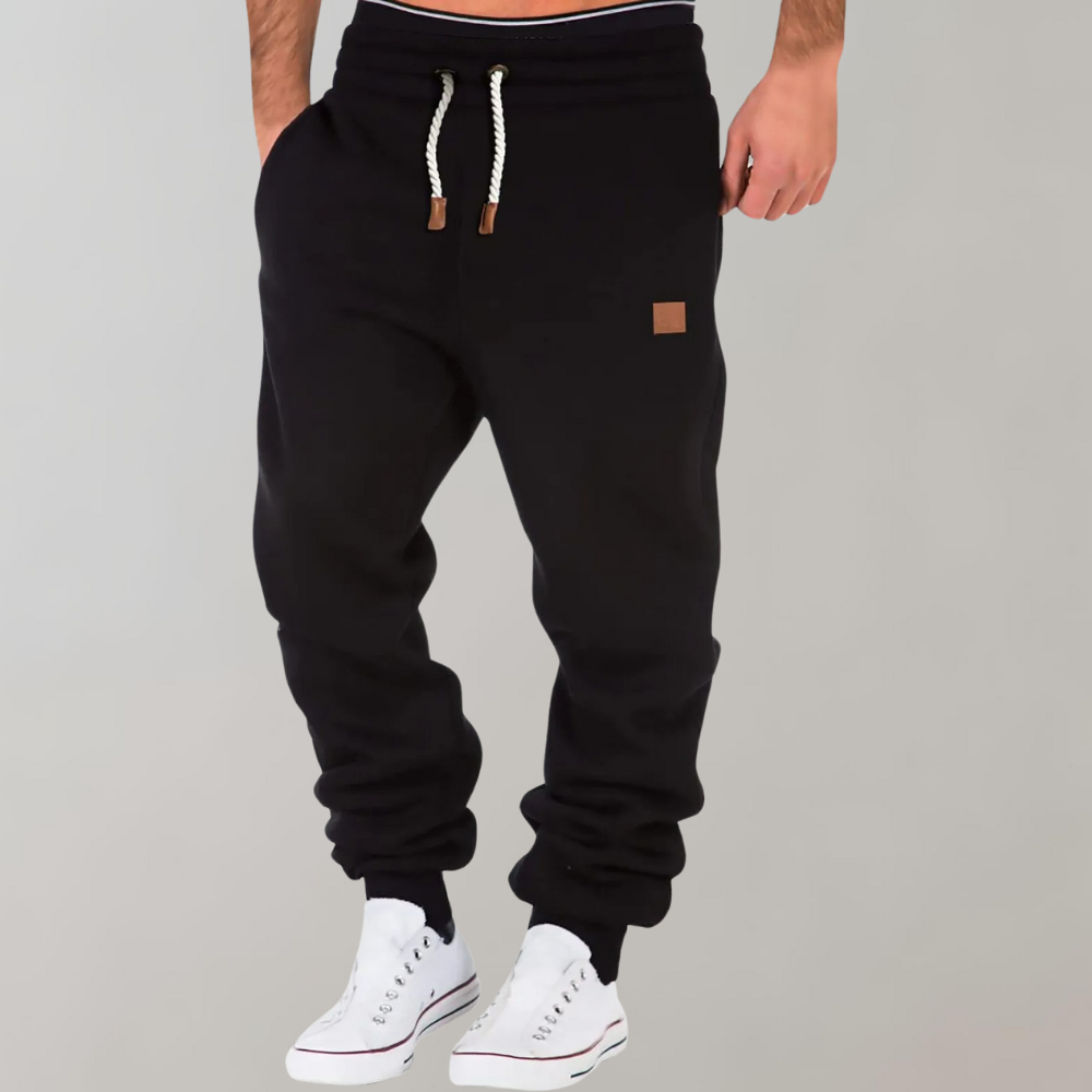 "Comfortabele Hoder baggy joggingbroek zwart, stoere uitstraling, zacht katoen, perfect voor dagelijks gebruik mannen"