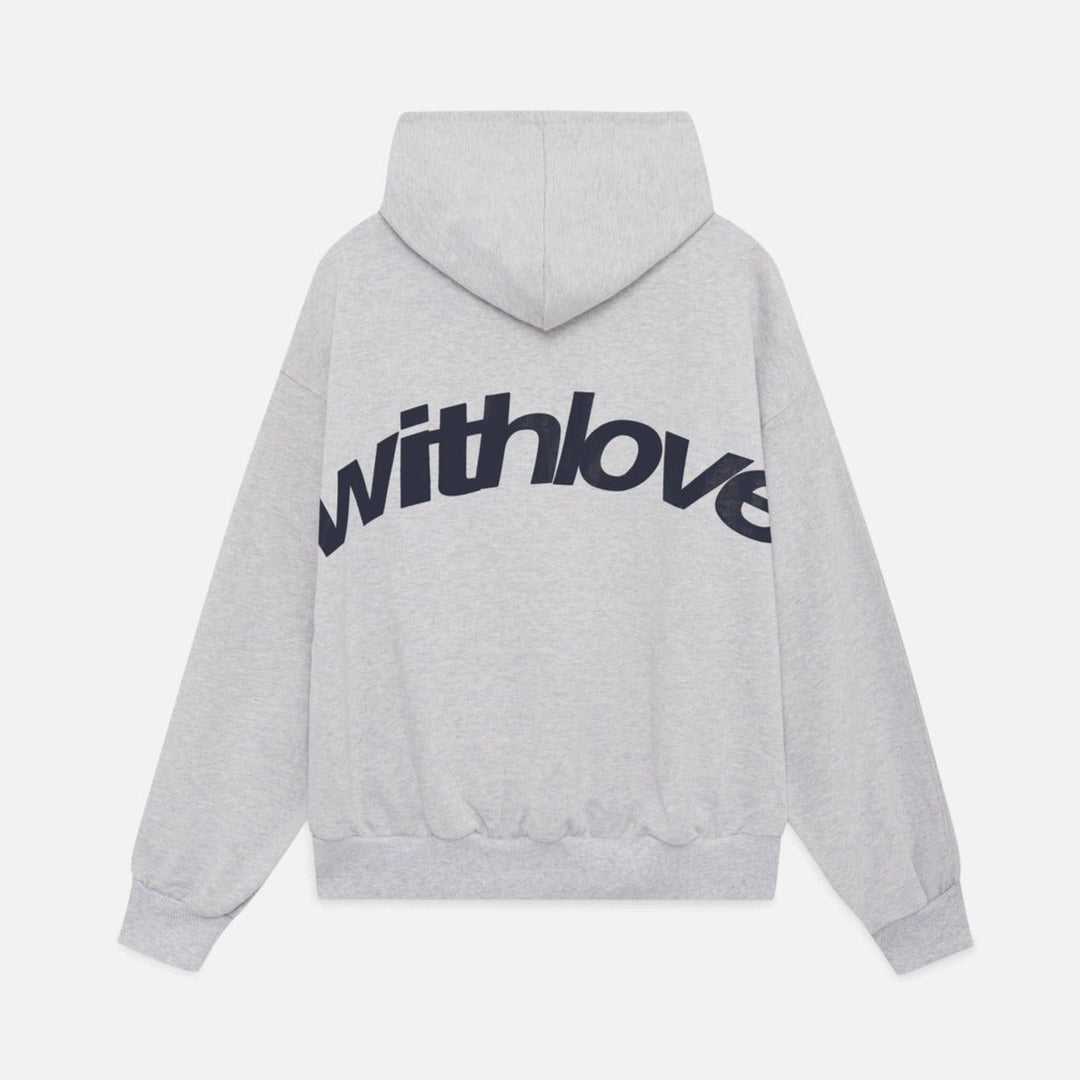 "Comfortabele oversized hoodie met geel detail, trendy casual stijl voor dames, gemaakt van zacht katoen, Withlove design."