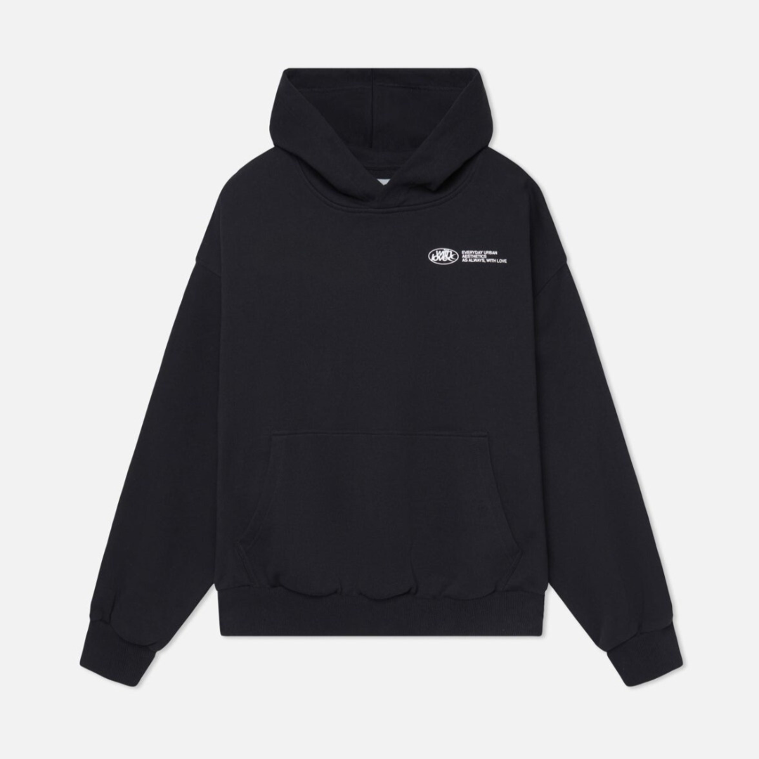 "Comfortabele oversized hoodie met geel detail, trendy casual stijl voor dames, gemaakt van zacht katoen, Withlove design."
